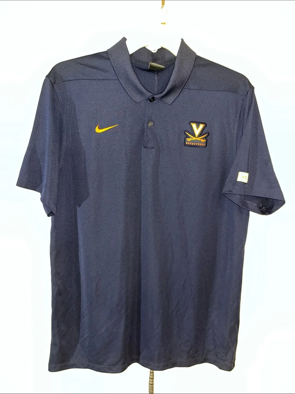 March madness Nike Dri Fit UVA Virginia Cavaliers ELITE model golf polo shirt L